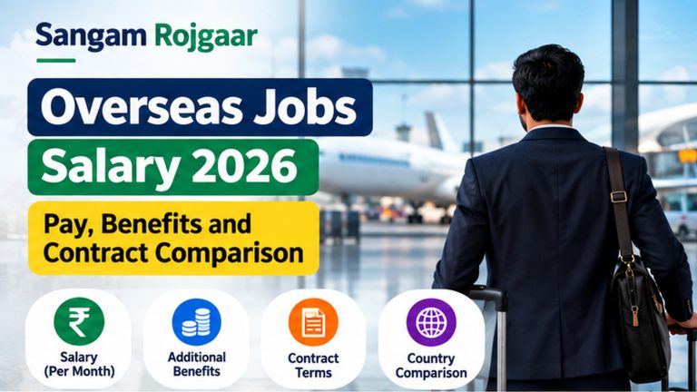 Rojgar Sangam overseas job salary 2026, pay and employment contract comparison